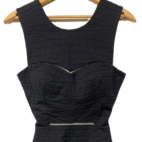 Yigal Azrouel Black Python Print Stretch Cut Out Dress Sz 0 - Picture 3 of 10